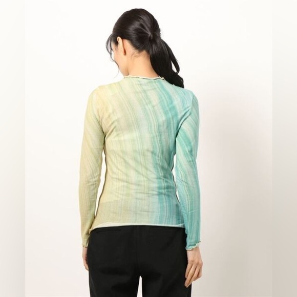 PALOMA WOOL Bonneville Top Long Sleeve Y2K Swirl Print Green Shirt Small - Picture 2 of 6